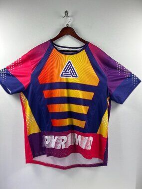 Black Pyramid All-Over Print Jersey Tee Sunset Colorblock Men's 3XL